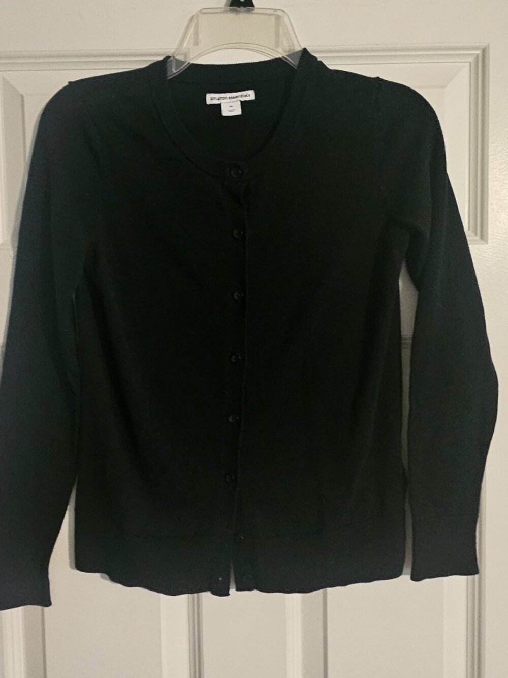 Amazon Essentials Black Button Front Crew Neck Cardigan Sweater XS